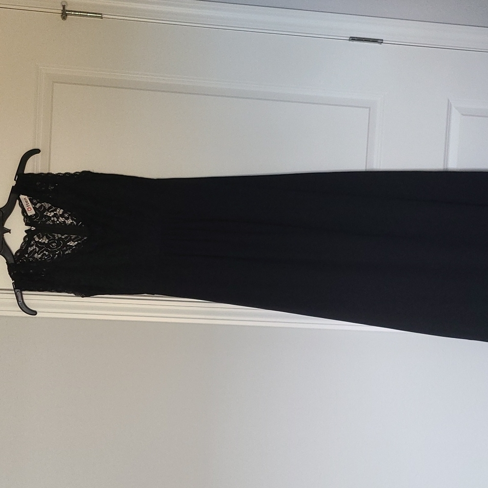 Black Long Lace and Shiffon dress